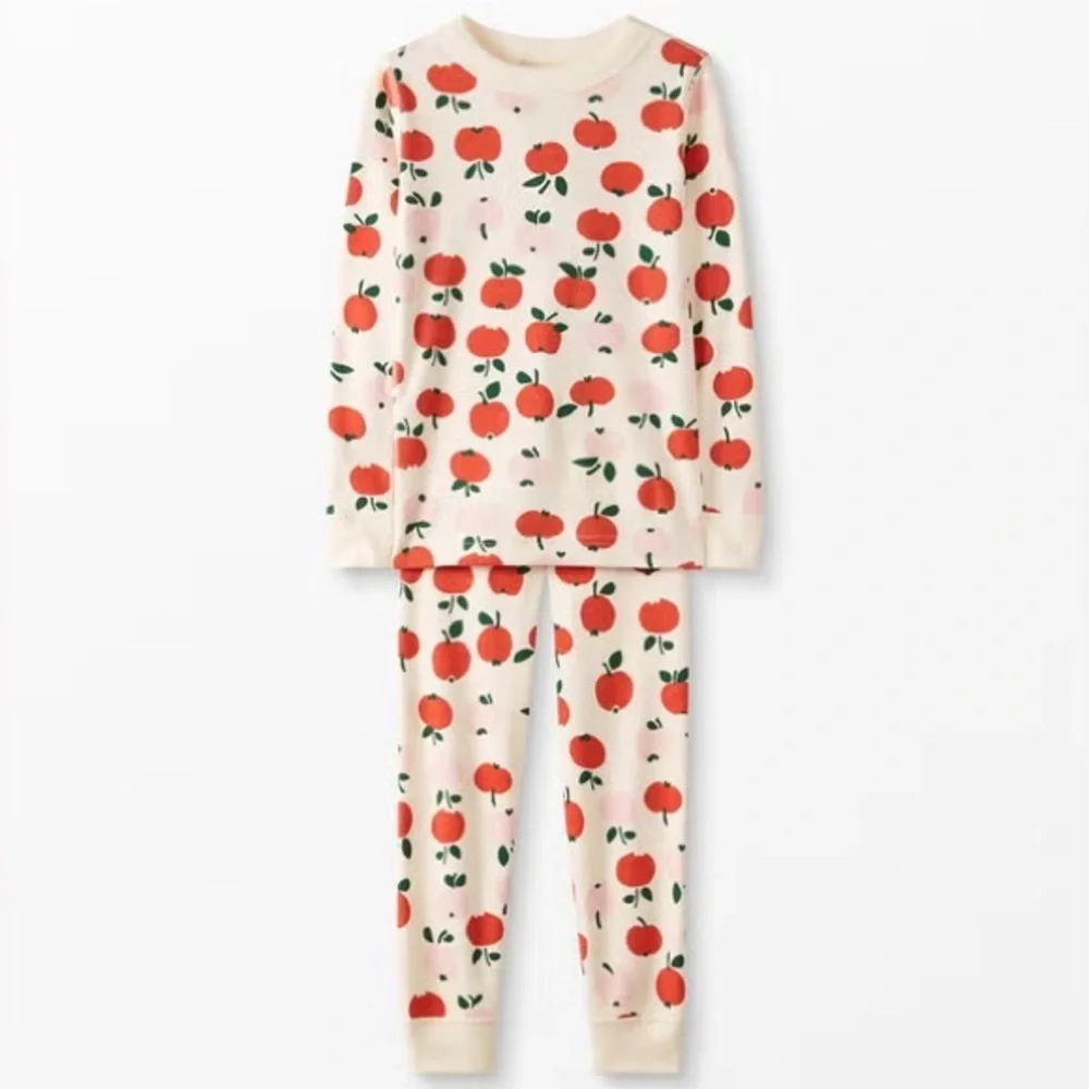 Hanna Andersson long John pajama set apples